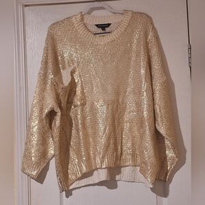 NWT Davi & Dani Gold Foil Sweater  2XL Sparkle Holiday
